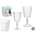 COPA DE VI DE PL&Agrave;STIC A/RETXES 400 ML., 4 UNIT.